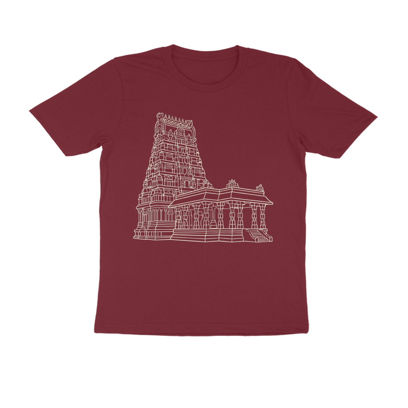 Temple Architecture Lineart T-Shirt - ancient temple Shikhara Mandala for Spiritual Seekers - Image 7
