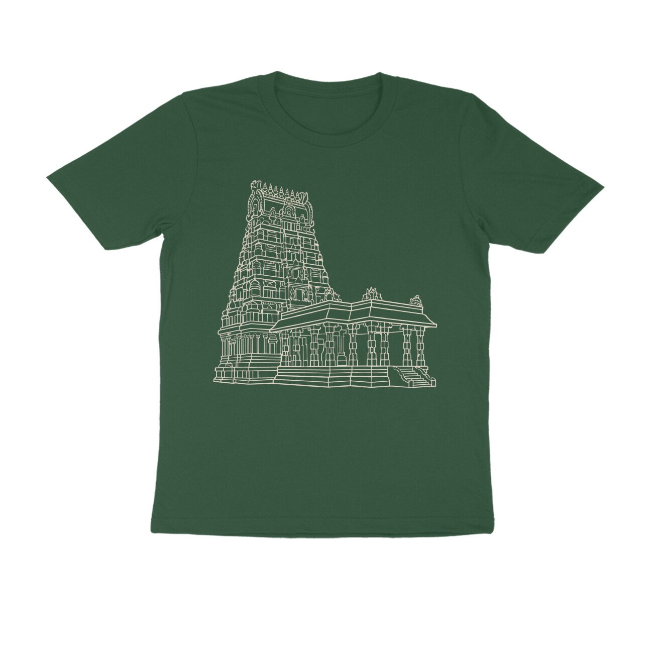 Temple Architecture Lineart T-Shirt - ancient temple Shikhara Mandala for Spiritual Seekers - Image 5