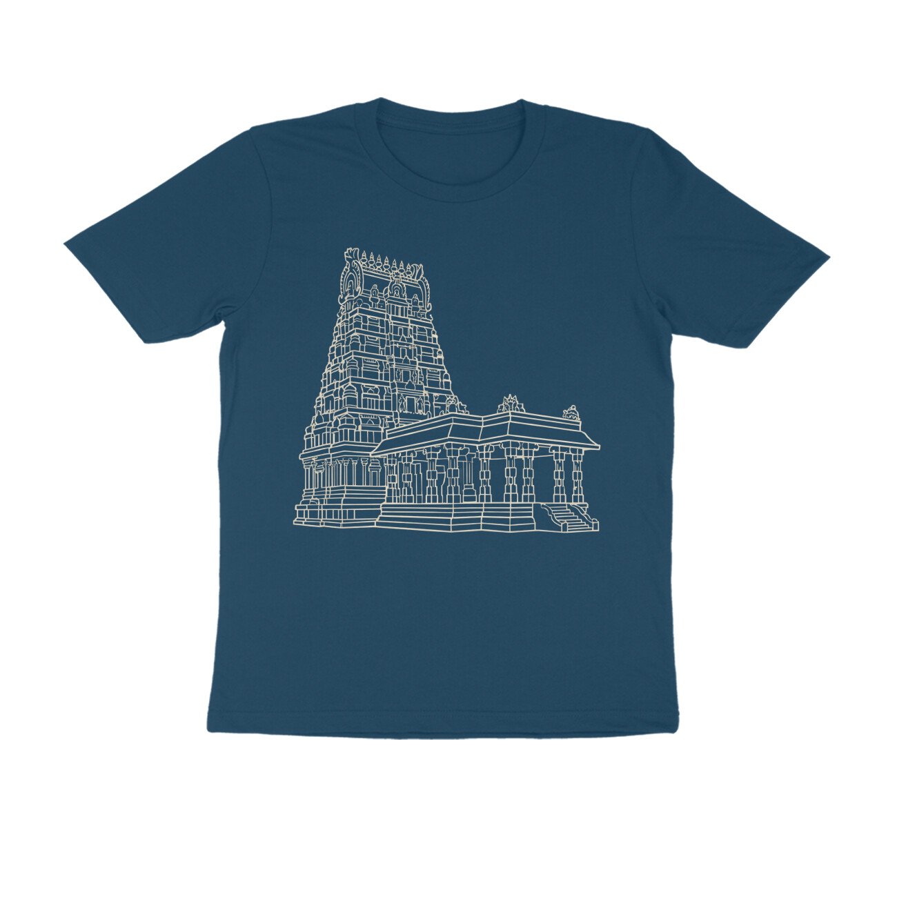 Temple Architecture Lineart T-Shirt - ancient temple Shikhara Mandala for Spiritual Seekers - Image 4