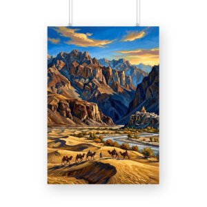 Nubra Valley Sand Dunes Scenery - A3/A4 Framed Poster