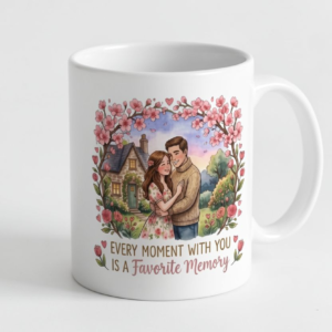 Every Moment With You Ceramic Mug - Timeless Romance Gift for Couples & Anniversaries.