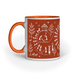 Rustic "Desi Roots" Warli Art Coffee Mug