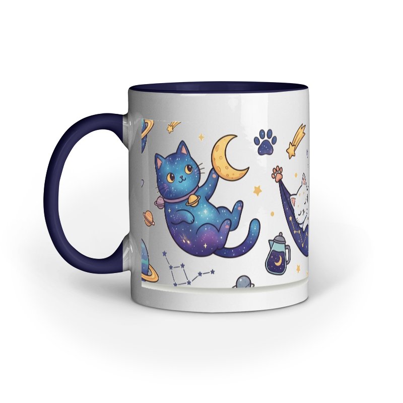 Cute Space Cat Mug Design, Galaxy Cats Coffee Mug, Astronaut Cat Cup, Funny Cat Lover Gift - Image 3