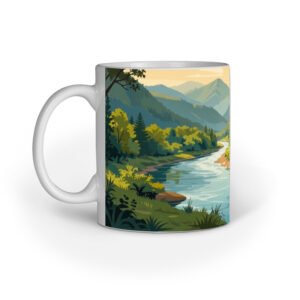 "Serene River Flow Ceramic Mug