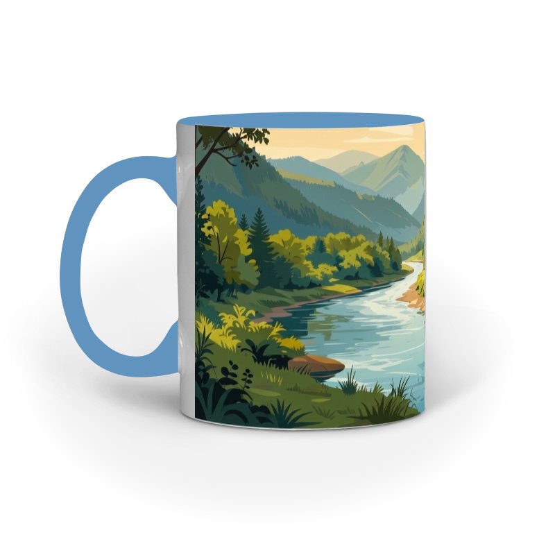 "Serene River Flow Ceramic Mug - Image 2