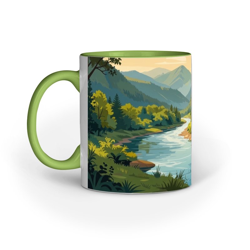 "Serene River Flow Ceramic Mug - Image 3