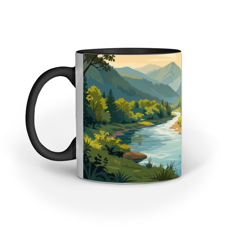 "Serene River Flow Ceramic Mug - Image 4