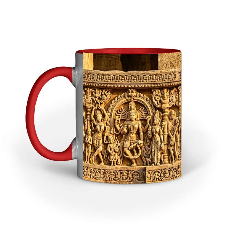 Ancient Temple Relief Art Ceramic Mug | Heritage Indian Design - Image 6