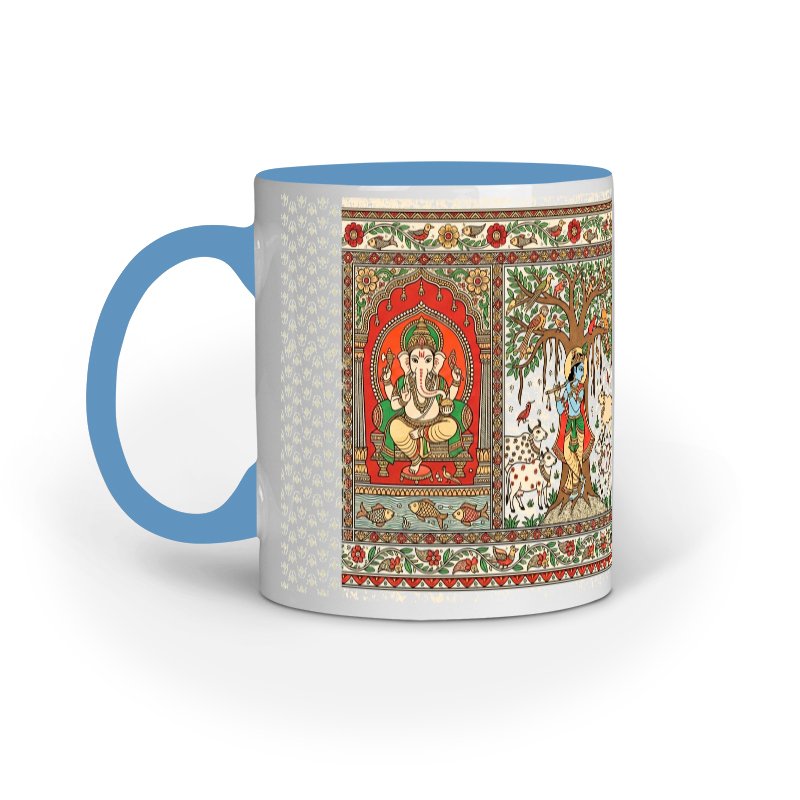 Traditional Indian Folk Art Ceramic Mug | Vibrant Cultural Heritage Design - Image 5