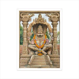 Narasimha of Hampi – Indian Spiritual Watercolor Painting