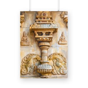 Hampi Temple Pillars – Indian Heritage Watercolor Painting